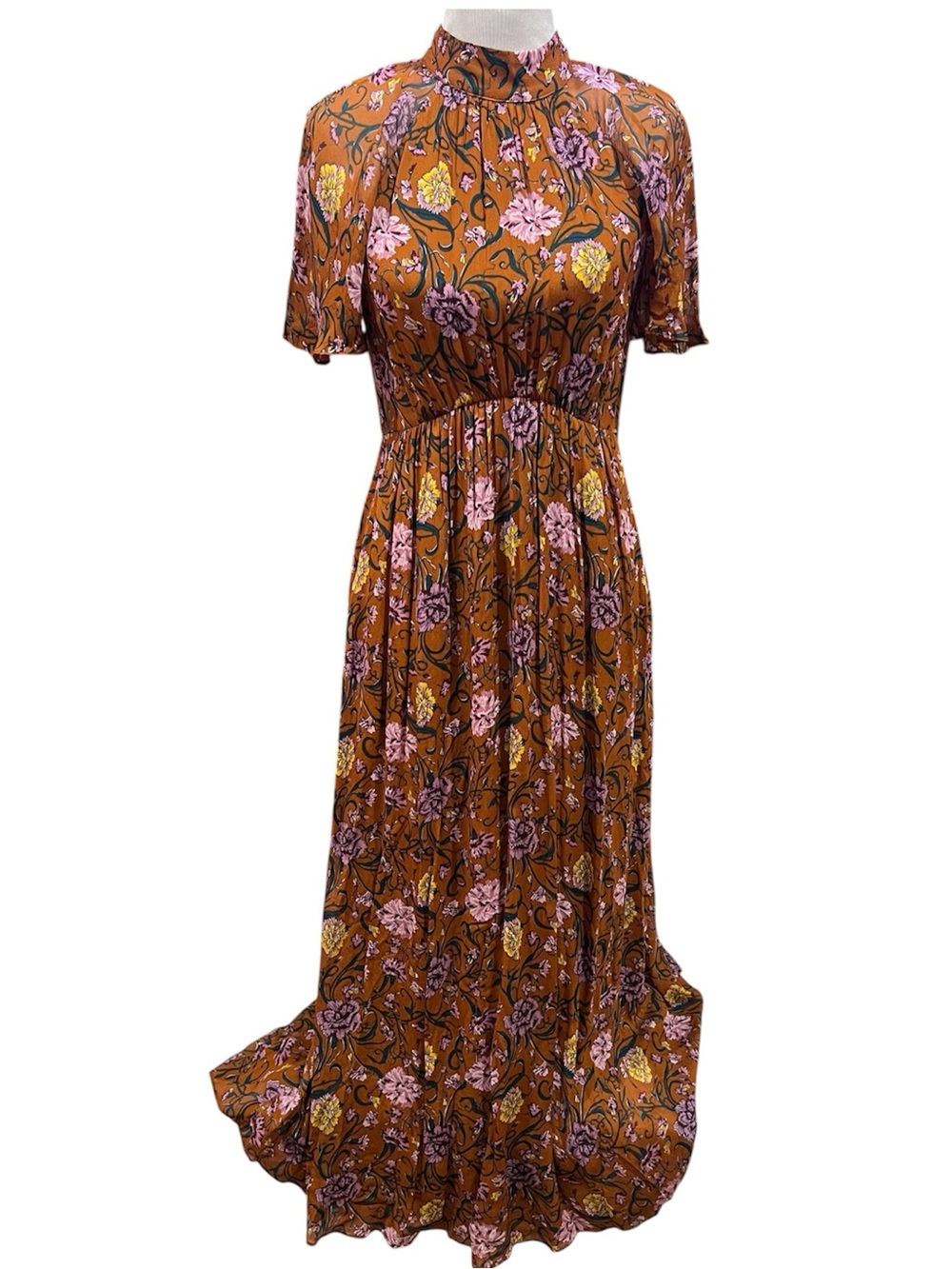 BODEN Tie-Back Gathered Midi Dress Size 6 R - Picture 3 of 7